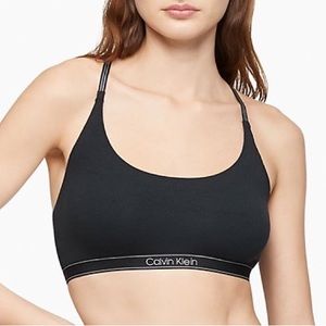 Calvin Klein Pure Ribbed Unlined Black Bralette